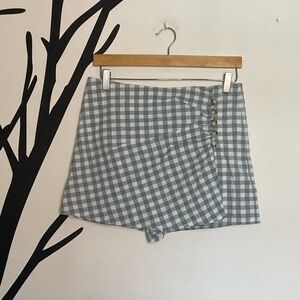 NWT F21 mod gingham wrap skirt shorts combo
